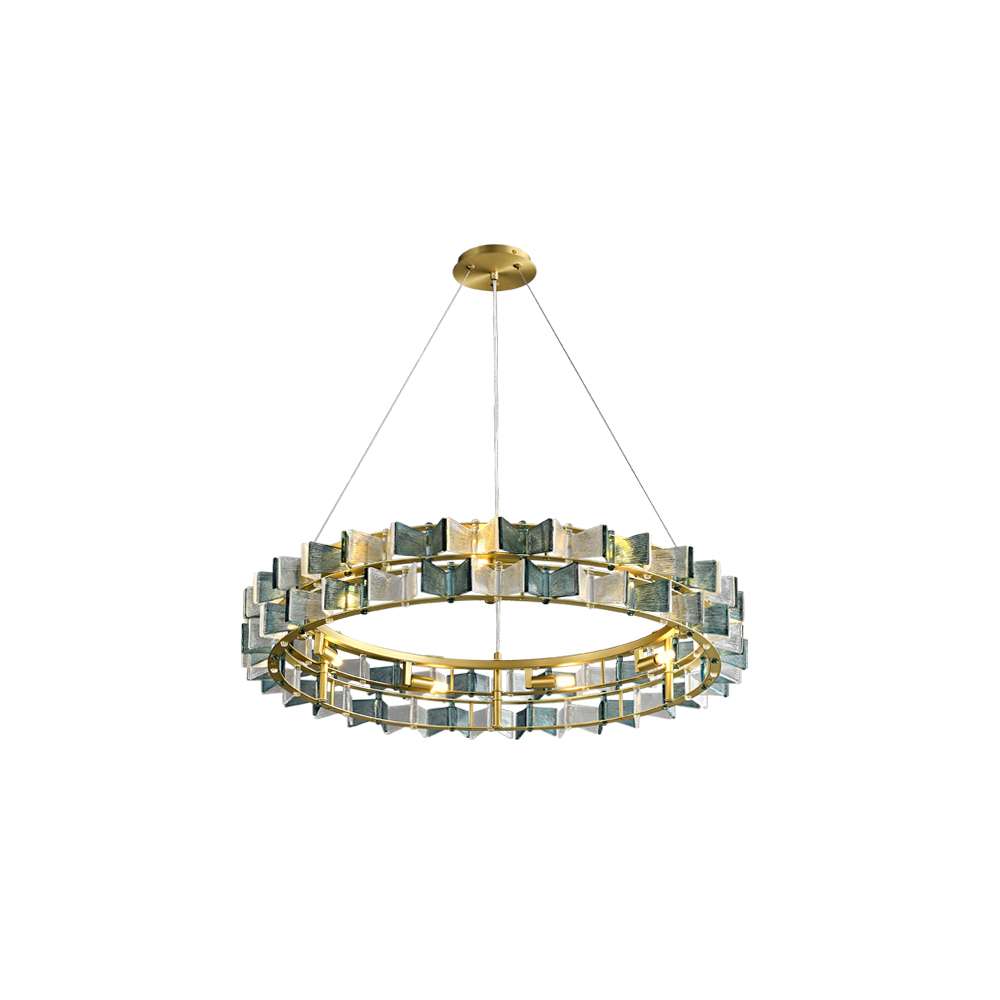 Postmodern Handmade Ring Glass Chandelier - Living Room Chandelier - view 16