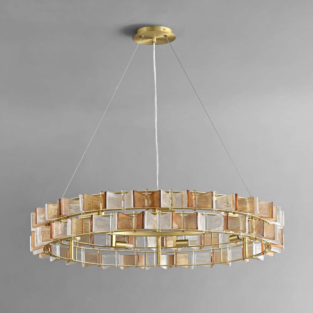 Postmodern Handmade Ring Glass Chandelier - Living Room Chandelier - view 2