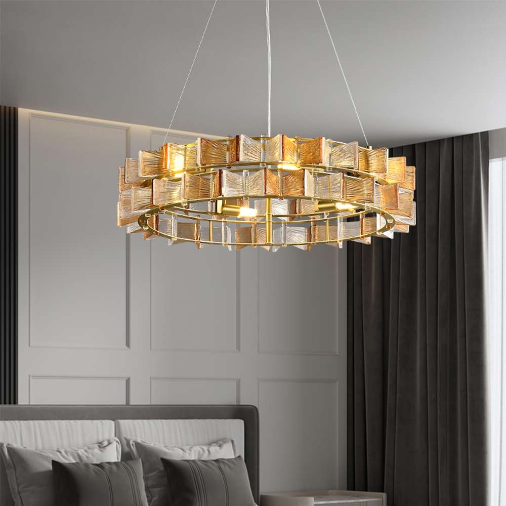 Postmodern Handmade Ring Glass Chandelier - Living Room Chandelier - view 5