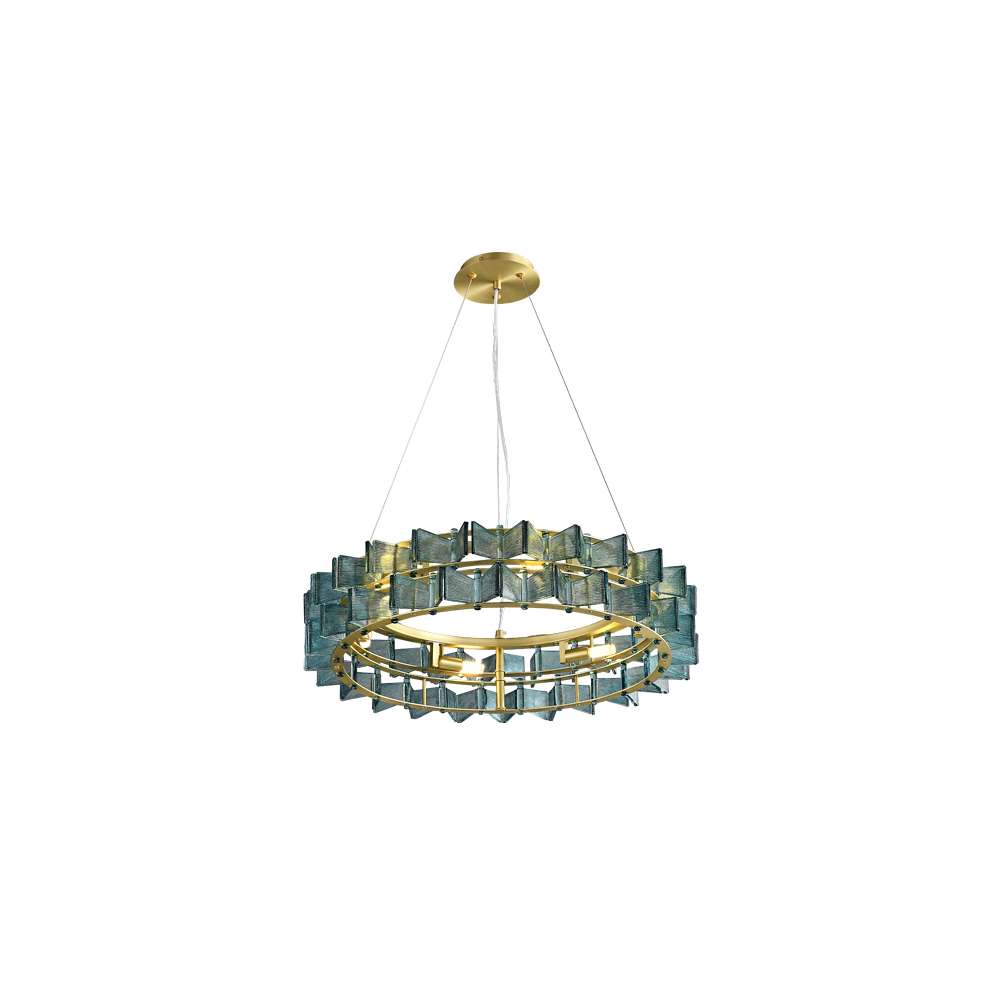 Postmodern Handmade Ring Glass Chandelier - Living Room Chandelier - view 8