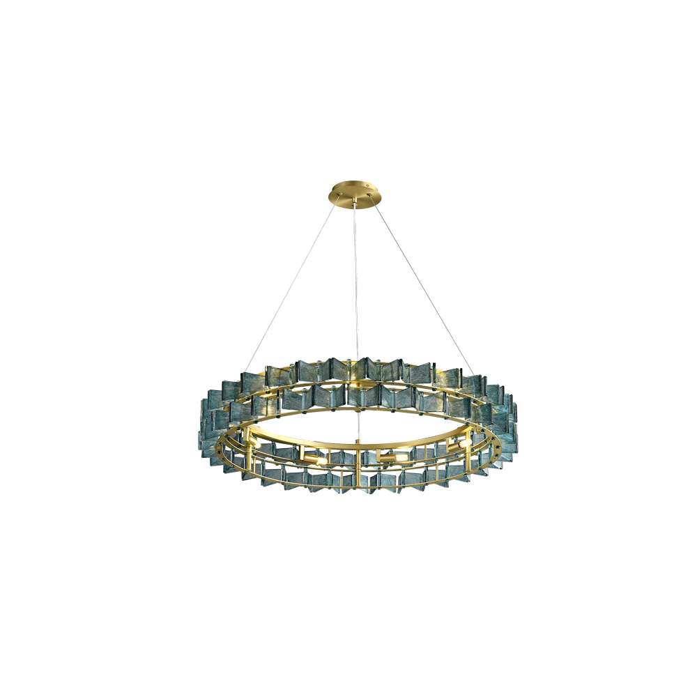 Postmodern Handmade Ring Glass Chandelier - Living Room Chandelier - view 9