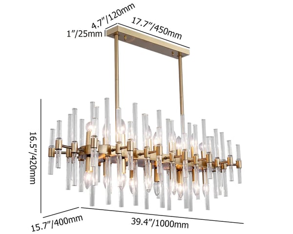 Modern Glass Unique Chandelier - Island Light Fixtures - view 7