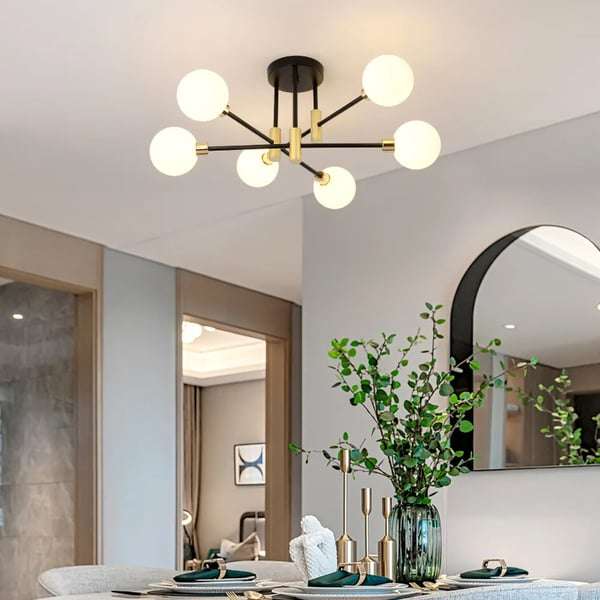 White Modern Ceiling Lights - Bedroom Ceiling Light - view 3