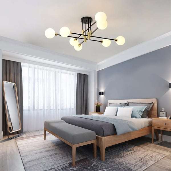 White Modern Ceiling Lights - Bedroom Ceiling Light - view 4