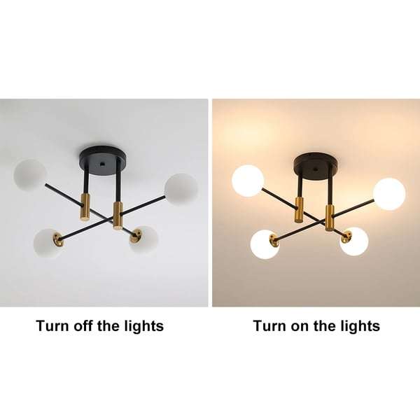 White Modern Ceiling Lights - Bedroom Ceiling Light - view 5