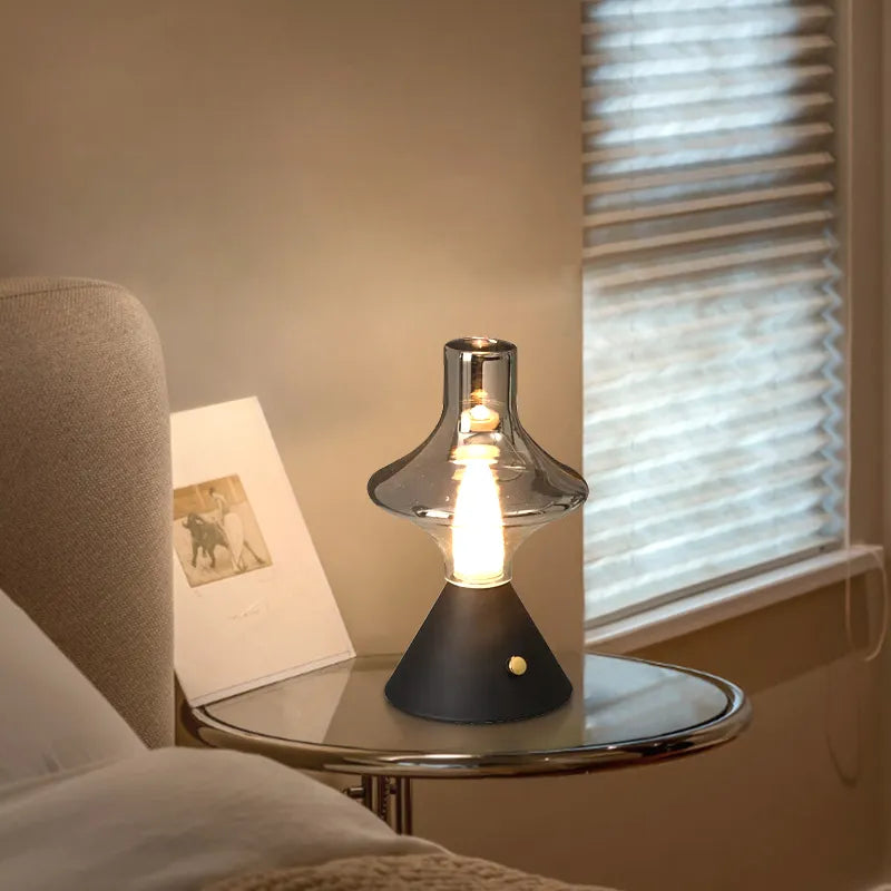 Retro Clear Glass Lampshade LED Light Fixtures - Bedside Table Lamp - view 3