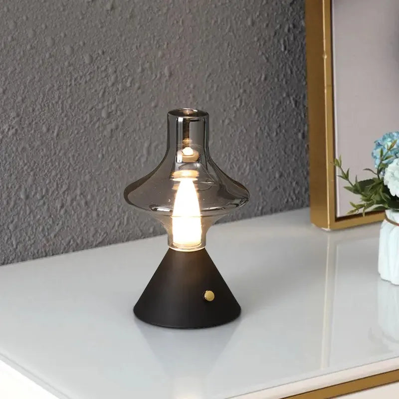 Retro Clear Glass Lampshade LED Light Fixtures - Bedside Table Lamp - view 4