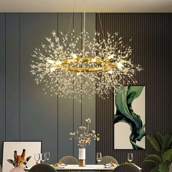 Clear Modern Crystal Chandelier - Firework Chandelier - view 2