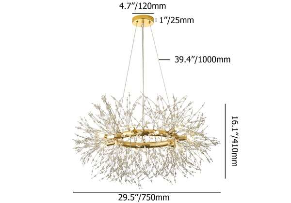 Clear Modern Crystal Chandelier - Firework Chandelier - view 6