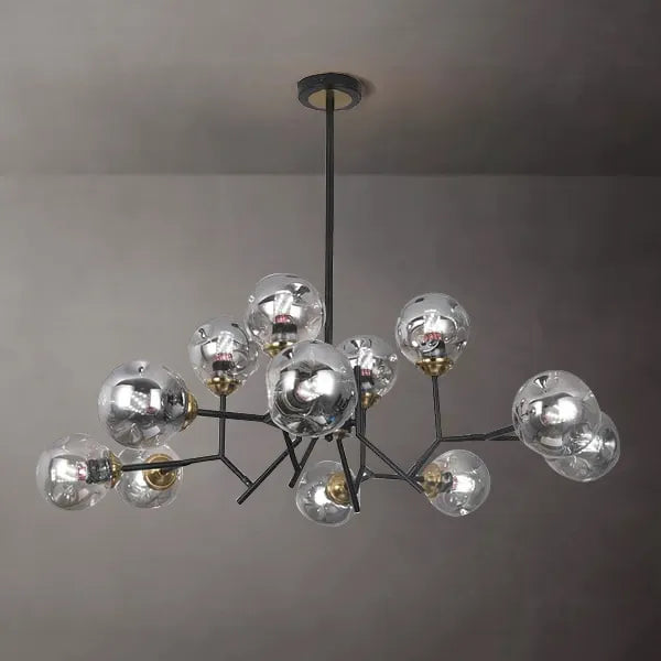 Modern Chandelier For Living Room Globe Glass Shade Black Chandelier - view 1