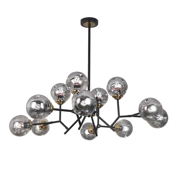 Modern Chandelier For Living Room Globe Glass Shade Black Chandelier - view 8
