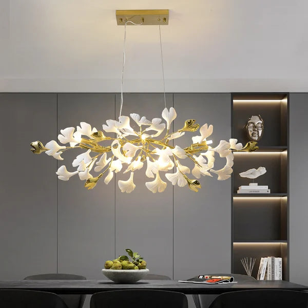 Elegant Modern Gold Branch Ginkgo Leaves Decorative Chandelier - view 3