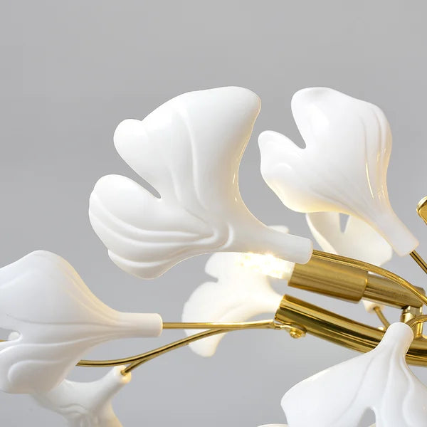 Elegant Modern Gold Branch Ginkgo Leaves Decorative Chandelier - view 6