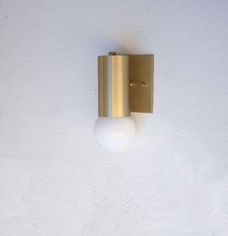 Modern Minimal Brass Sconce for Outdoor Wall Lighting - view 2