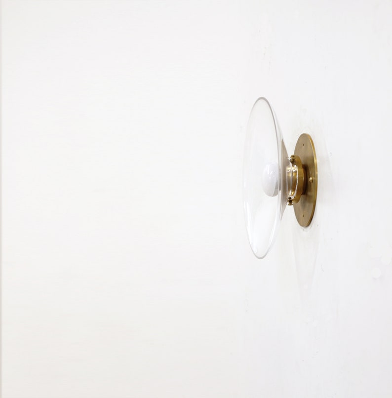 Brass Wall Sconce with Clear Glass Shades of light - view 2