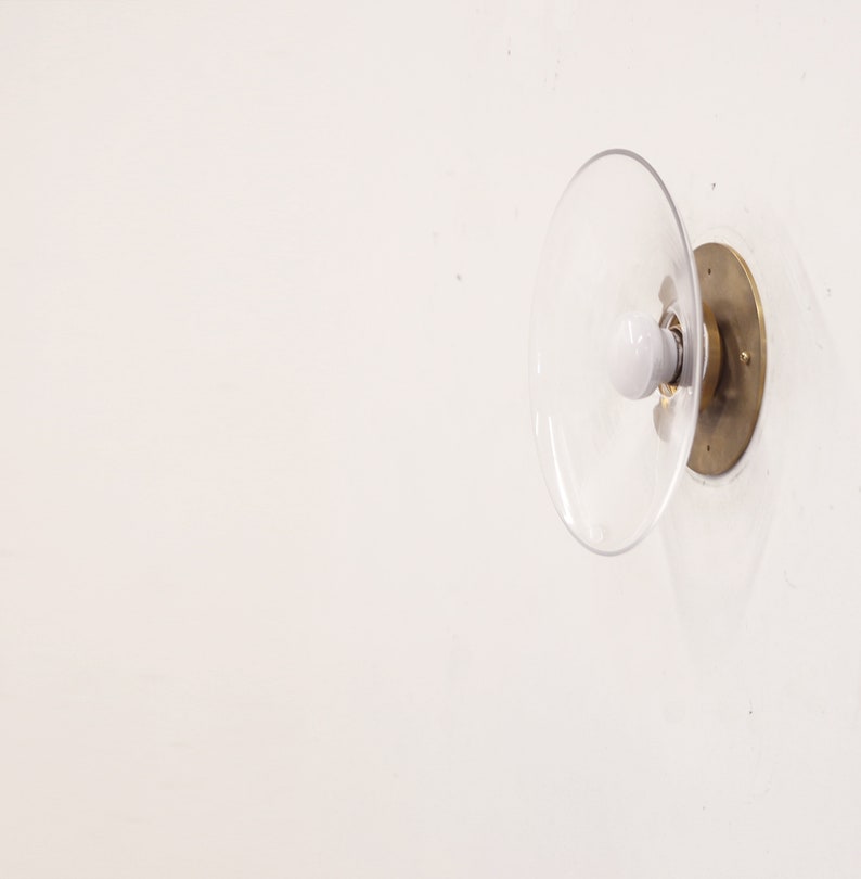Brass Wall Sconce with Clear Glass Shades of light - view 3