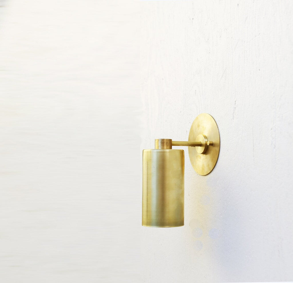Brass Cylinder Sconce Lights - Bedroom Wall Sconces - view 1