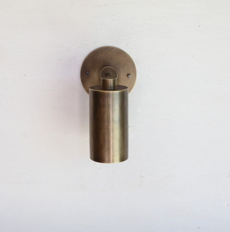 Brass Cylinder Sconce Lights - Bedroom Wall Sconces - view 6