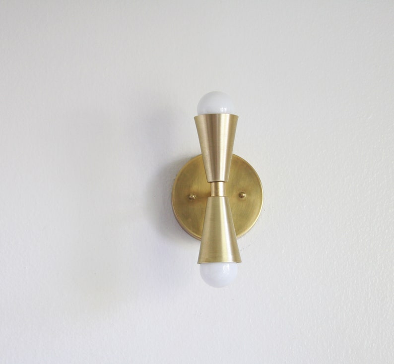 Modern Vanity Lighting Brass Double-Head Bathroom Sconce - view 5