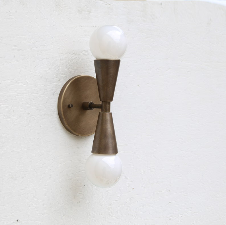 Modern Vanity Lighting Brass Double-Head Bathroom Sconce - view 6