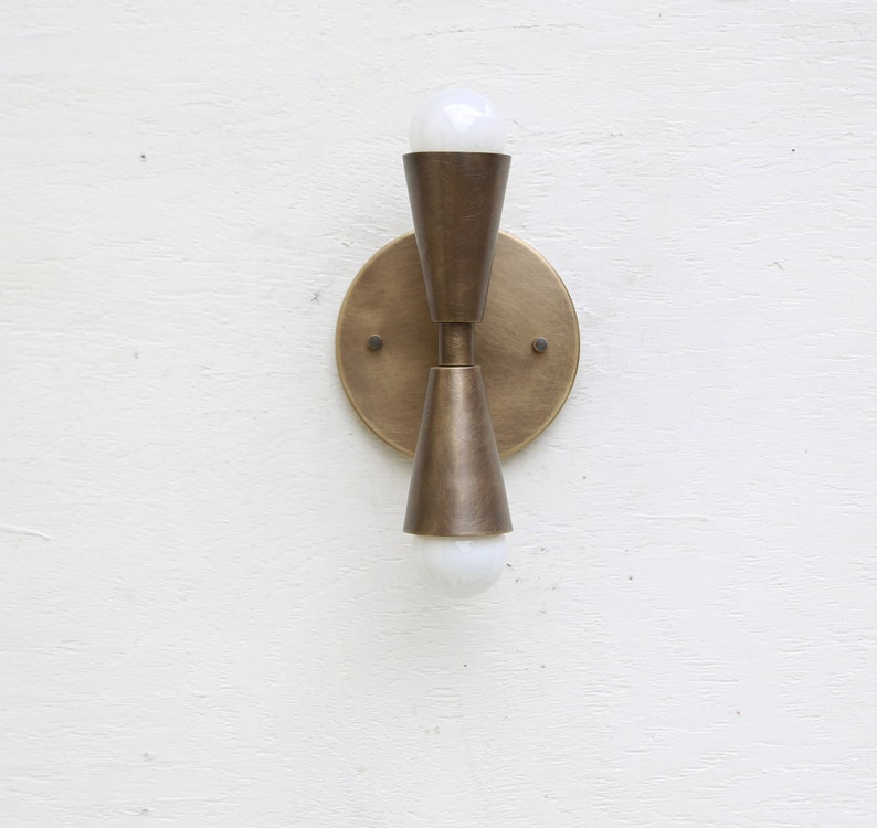 Modern Vanity Lighting Brass Double-Head Bathroom Sconce - view 7