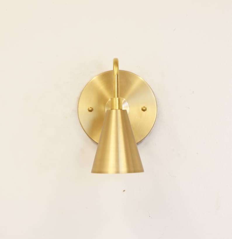 Modern Thin Canopy Brass Wall Sconce - Bathroom Light Fixtures - view 3