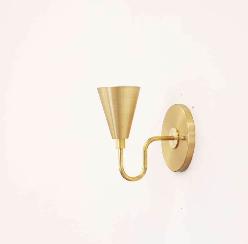 Modern Thin Canopy Brass Wall Sconce - Bathroom Light Fixtures - view 4