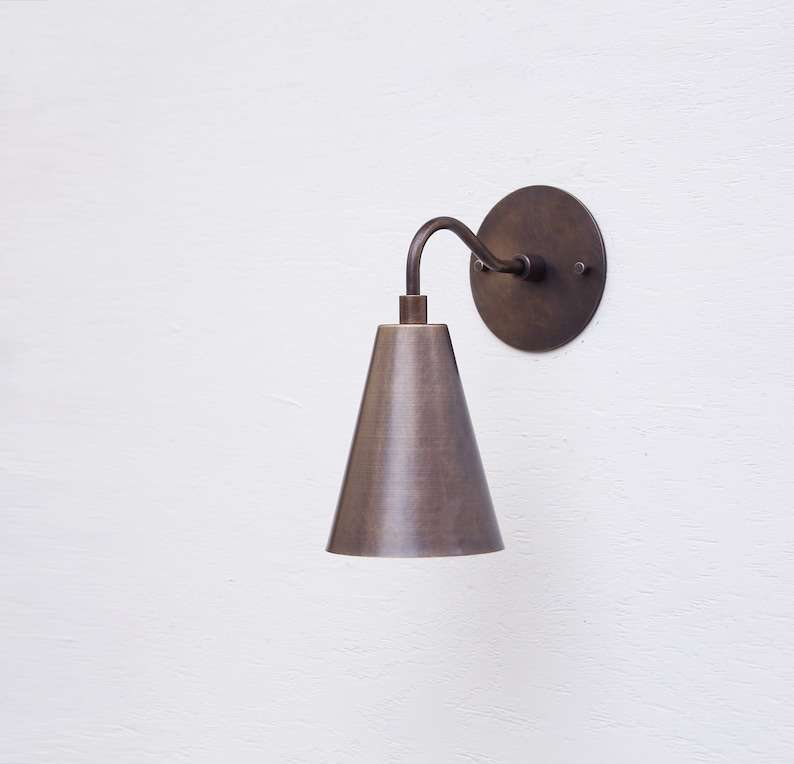 Modern Brass Cylinder Shade Wall Sconce for Bathroom - view 2
