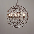Rustic Clear Crystal Metal Orb Vintage Chandelier - view 1