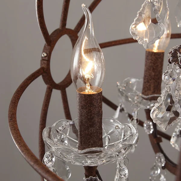Rustic Clear Crystal Metal Orb Vintage Chandelier - view 6