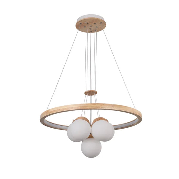 Nordic LED Natural Wood Chandelier Modern - Rustic Lighting Fixture - view 7