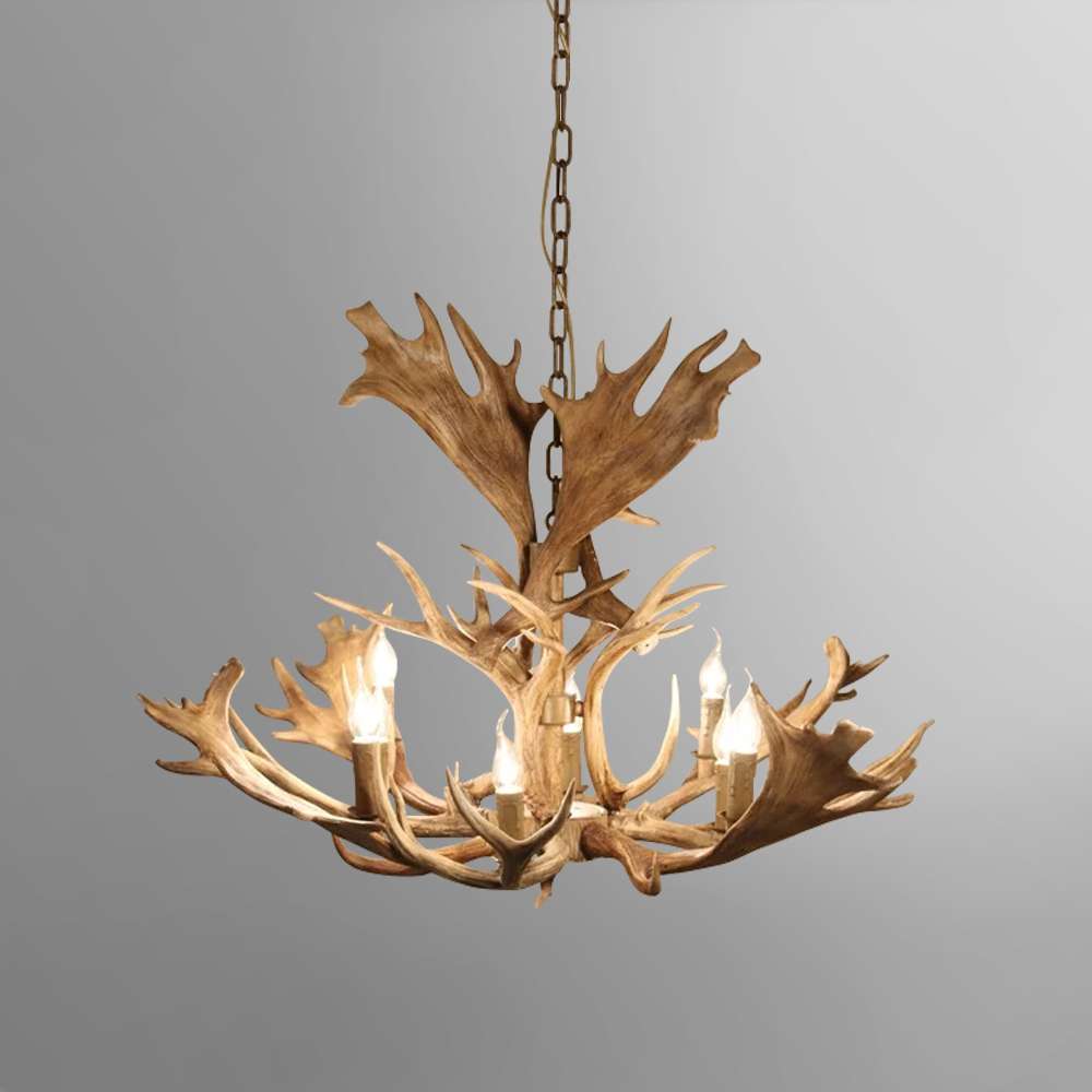 Faux Antler Candelabra Chandelier - Elegance Rustic Chandelier - view 1