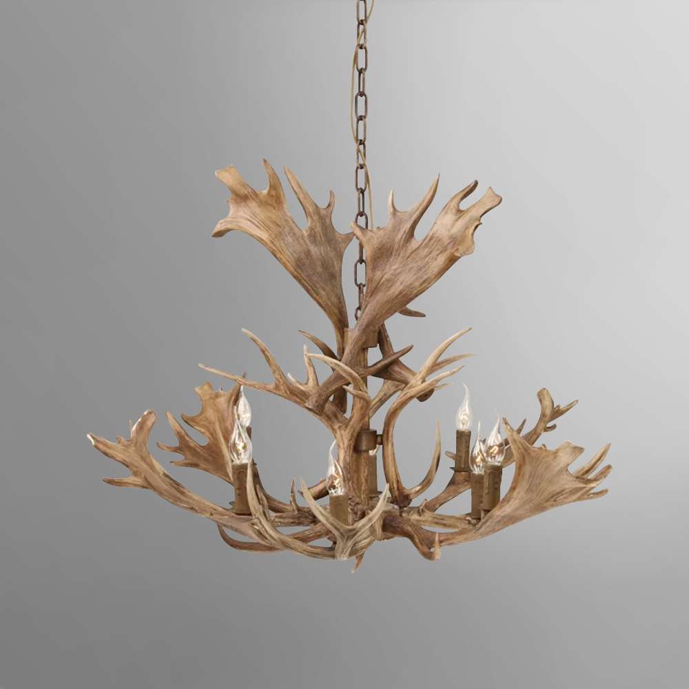 Faux Antler Candelabra Chandelier - Elegance Rustic Chandelier - view 2
