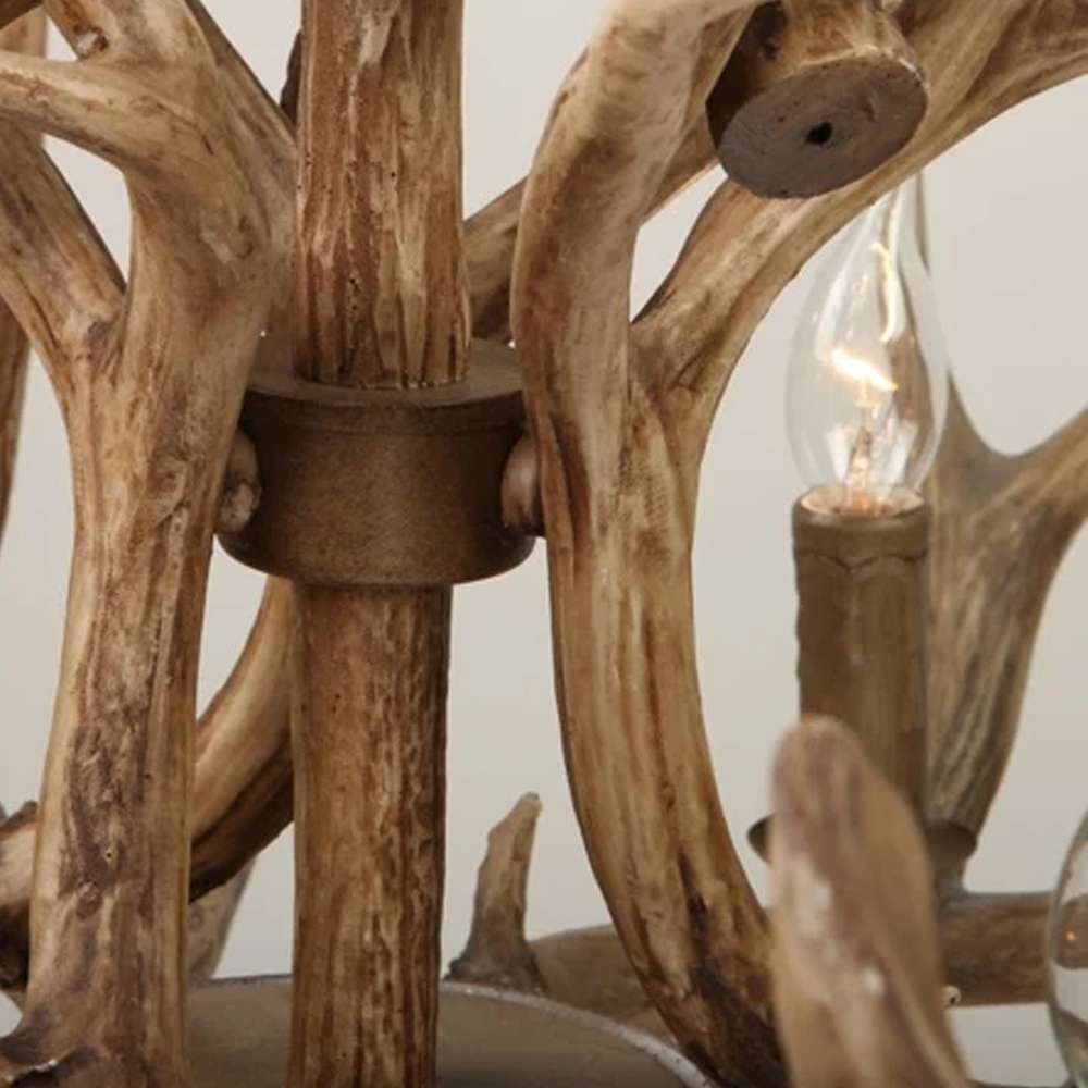 Faux Antler Candelabra Chandelier - Elegance Rustic Chandelier - view 6