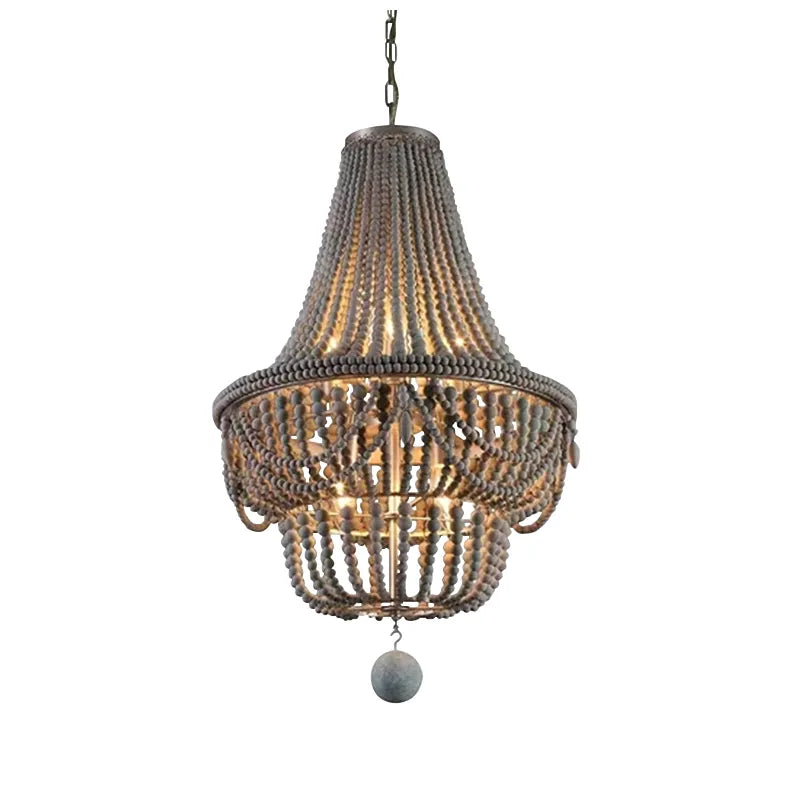 Katia Boho Wood Beaded Chandelier - view 12