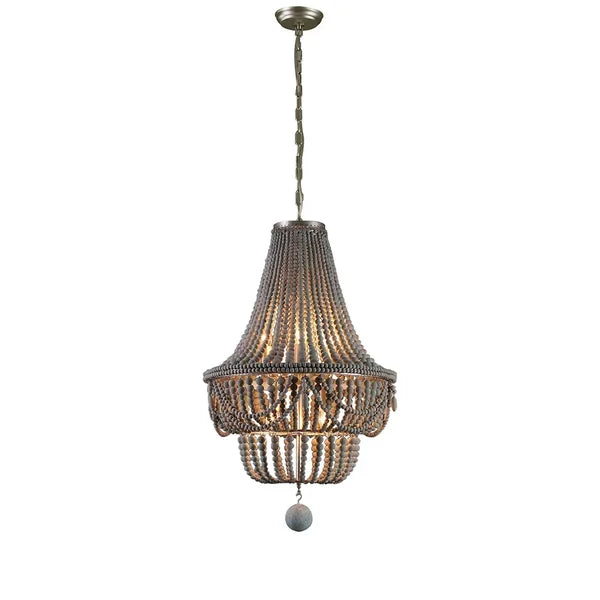 Katia Boho Wood Beaded Chandelier - view 13