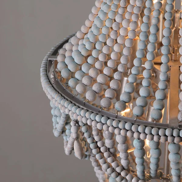 Katia Boho Wood Beaded Chandelier - view 6