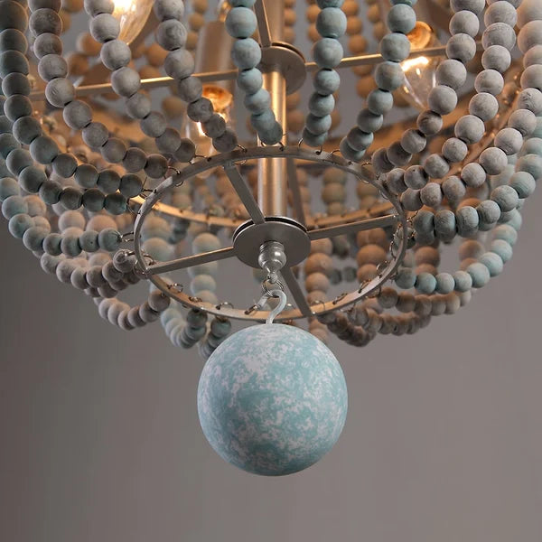 Katia Boho Wood Beaded Chandelier - view 8
