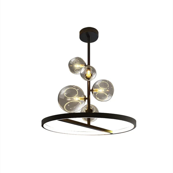 Bubi Modern Black Glass Bubble Globe Chandelier - view 5