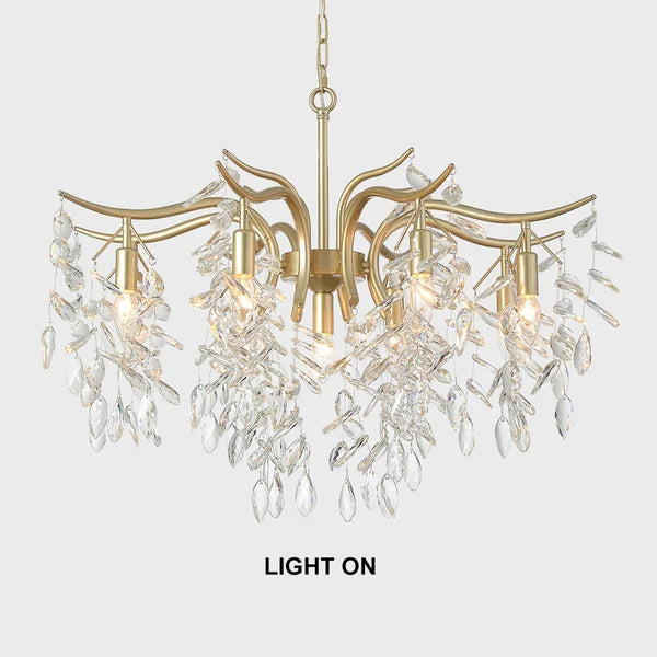 Elegant Tiered Crystal Chandelier in Champagne Gold - view 3