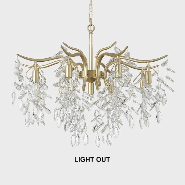 Elegant Tiered Crystal Chandelier in Champagne Gold - view 4
