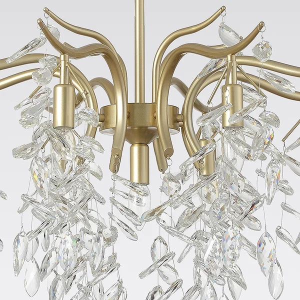 Elegant Tiered Crystal Chandelier in Champagne Gold - view 5