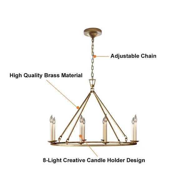 Launceton Candle Round Chandelier - Timeless Design - view 5