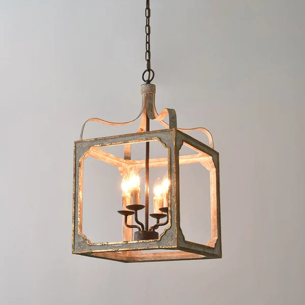 Boho Rustic Lantern Chandelier - view 1