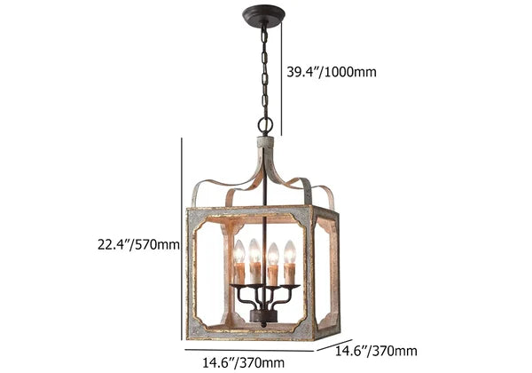 Boho Rustic Lantern Chandelier - view 13