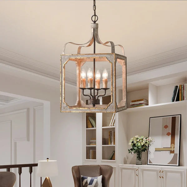 Boho Rustic Lantern Chandelier - view 3