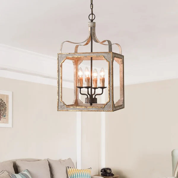 Boho Rustic Lantern Chandelier - view 4