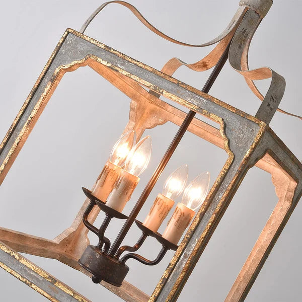Boho Rustic Lantern Chandelier - view 7