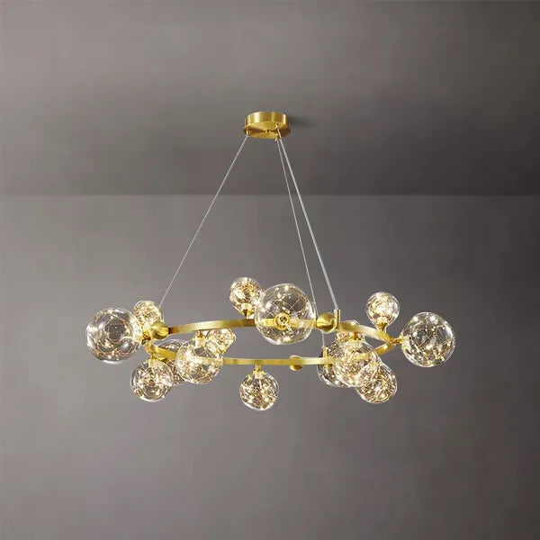 Modern Molecular Gold Glass Globe LED Chandelier - view 1