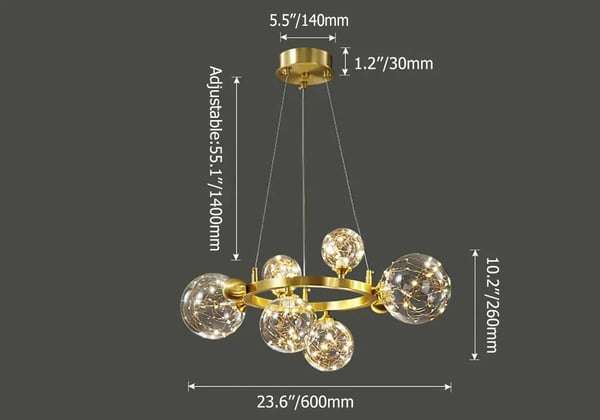 Modern Molecular Gold Glass Globe LED Chandelier - view 10
